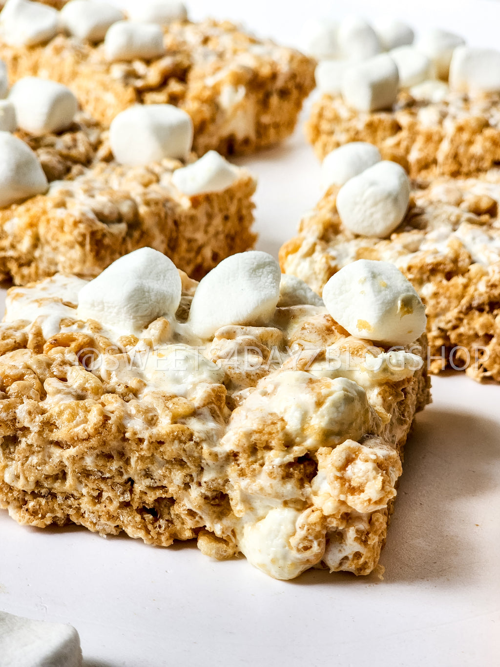 Fluffernutter Rice Krispies on White