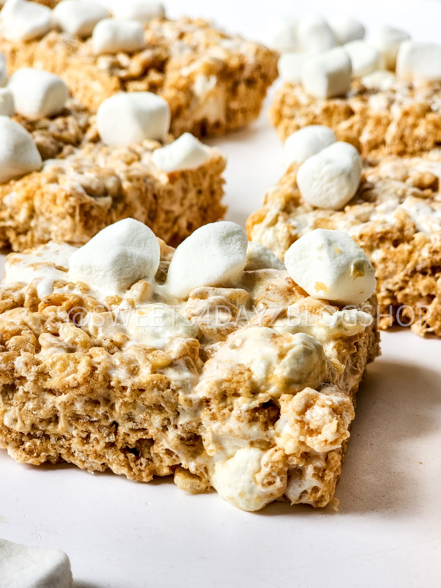 Fluffernutter Rice Krispies on White