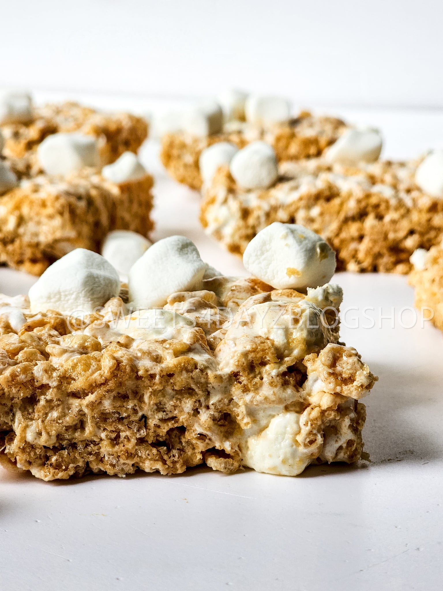 Fluffernutter Rice Krispies on White