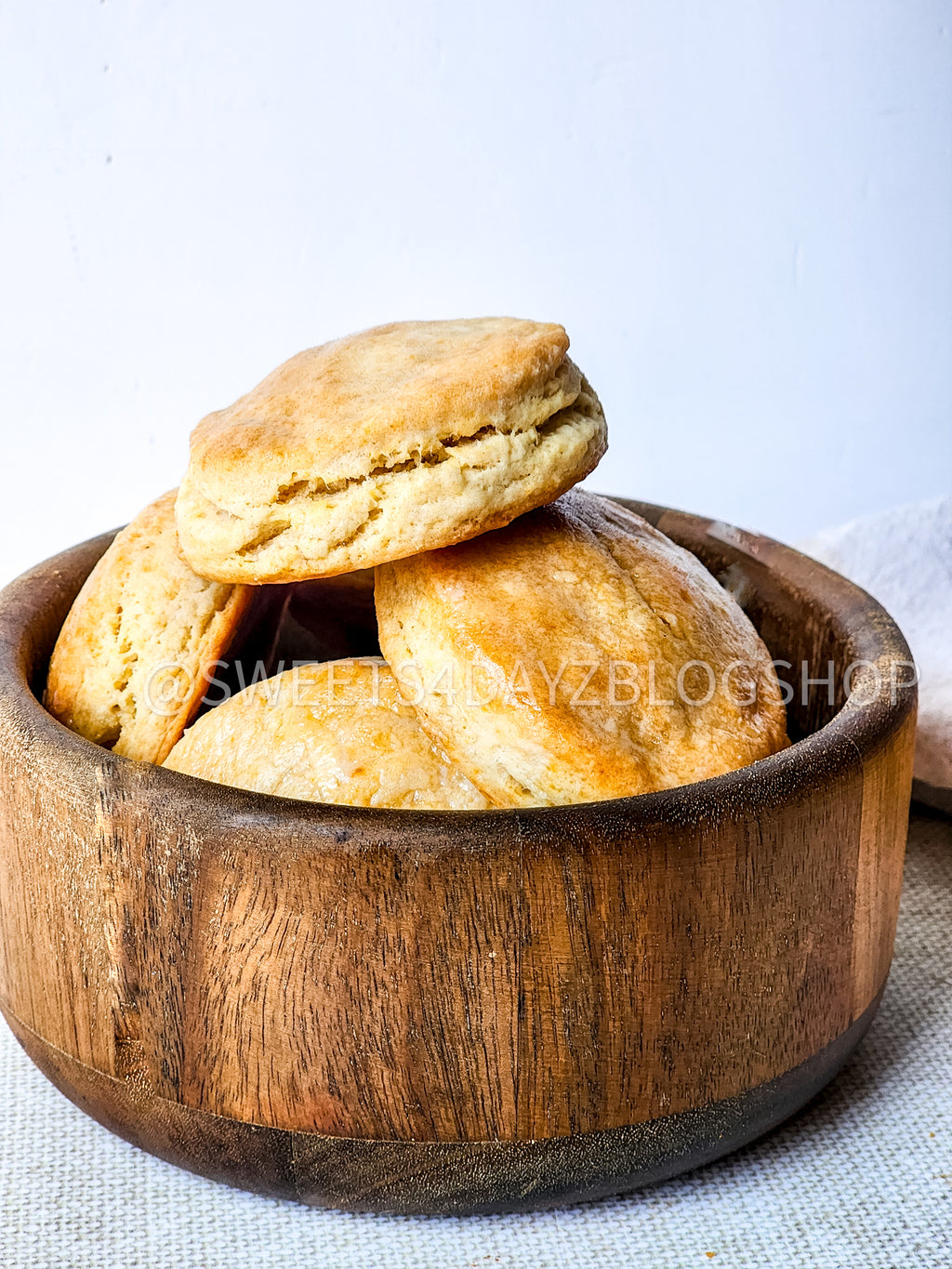 Copycat Popeyes Biscuits on Linen