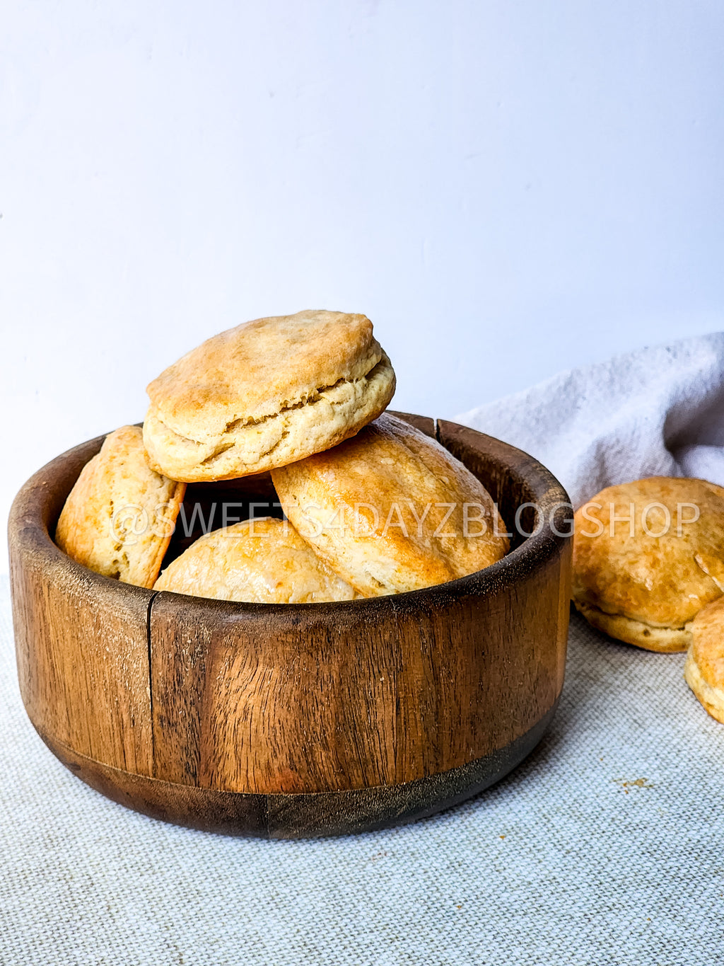 Copycat Popeyes Biscuits on Linen