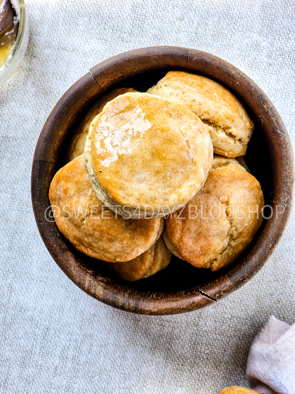 Copycat Popeyes Biscuits on Linen