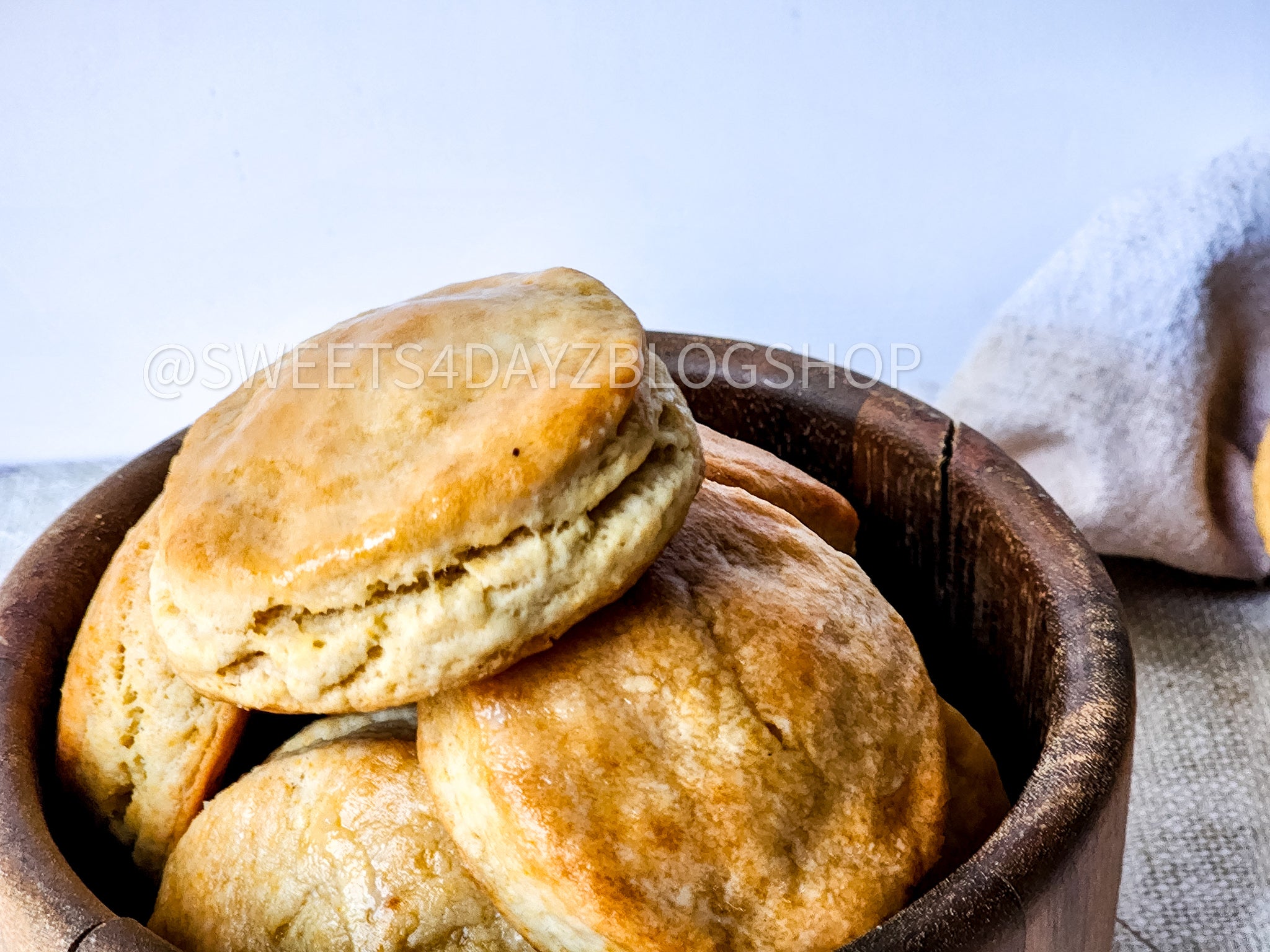Copycat Popeyes Biscuits on Linen