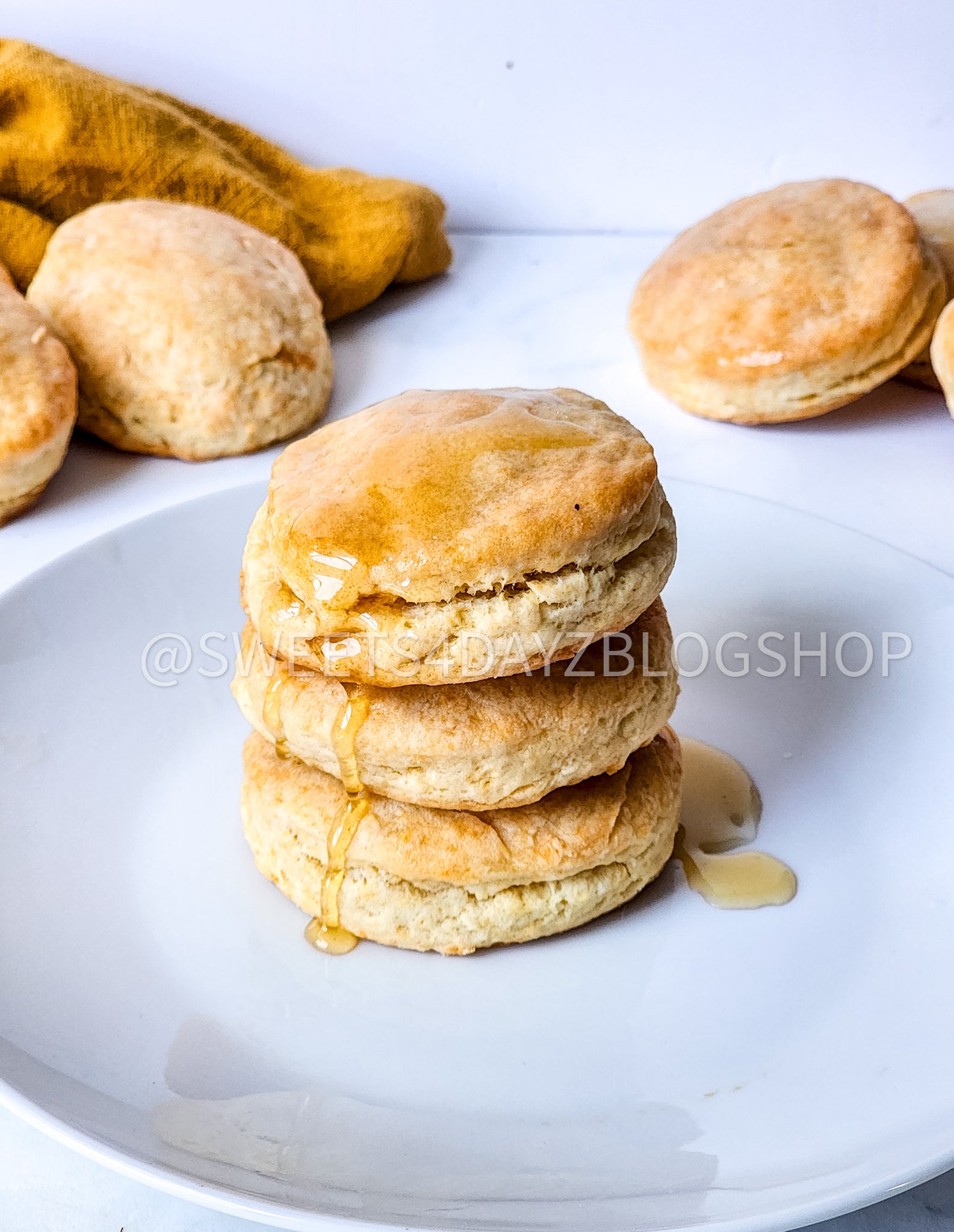 Copycat Popeyes Biscuits on Marble