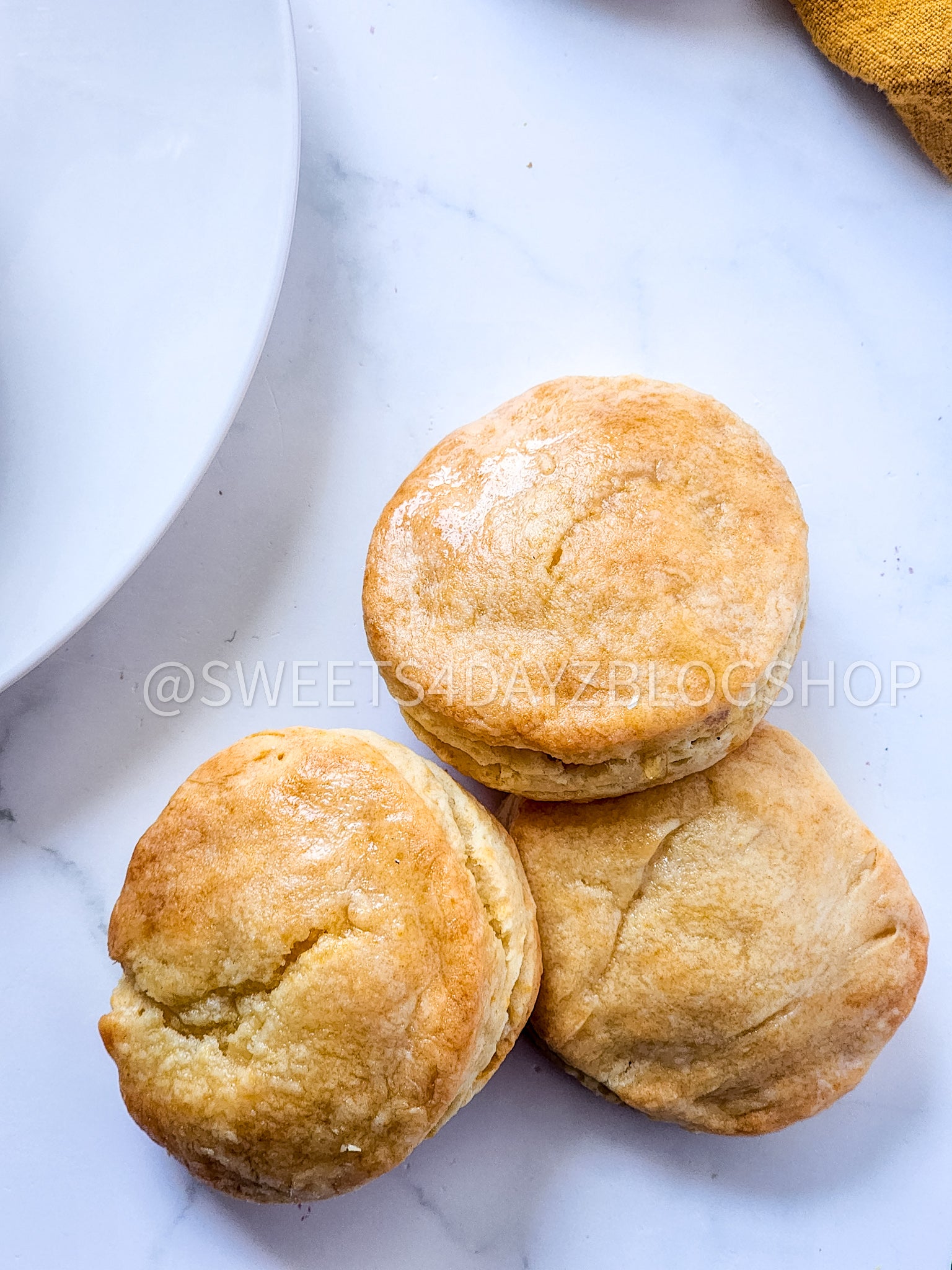 Copycat Popeyes Biscuits on Marble