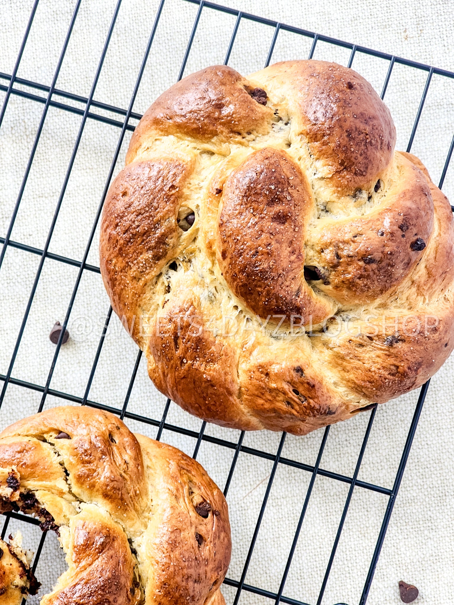 Chocolate Brioche Bread on Linen