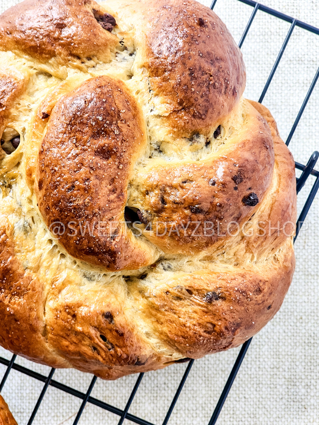 Chocolate Brioche Bread on Linen
