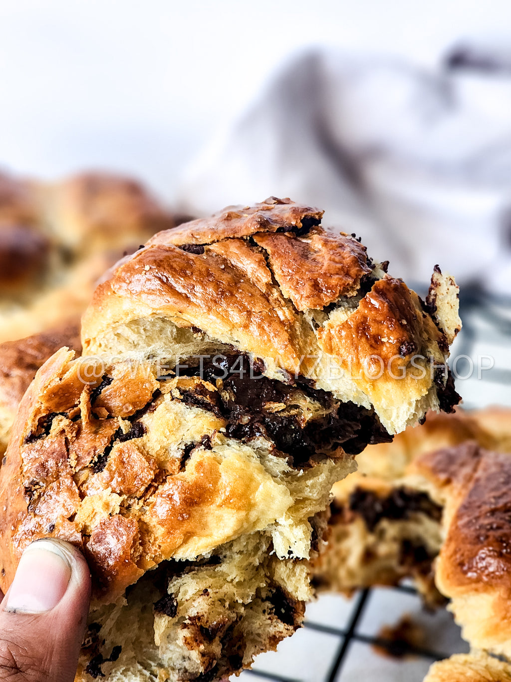 Chocolate Brioche Bread on Linen