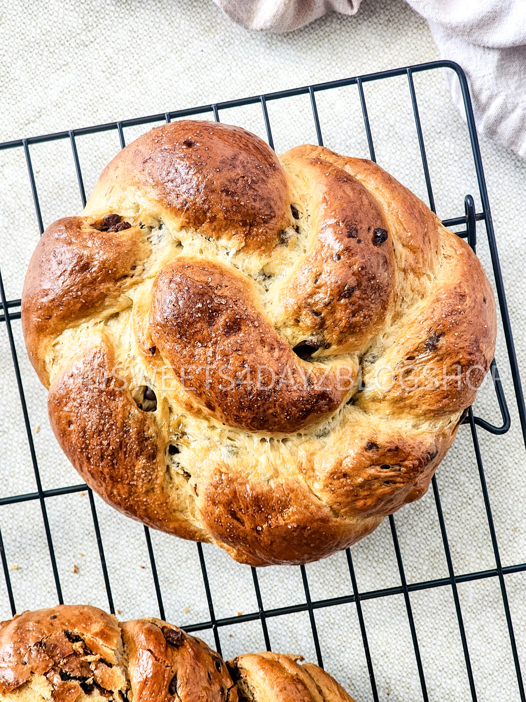Chocolate Brioche Bread on Linen