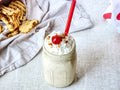 Copycat Chick Fil A Caramel Crunch Milkshake on Linen