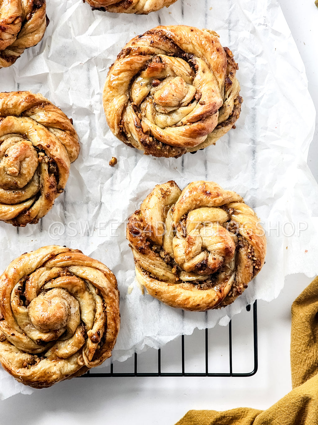 Baklava Pastry Rolls on White