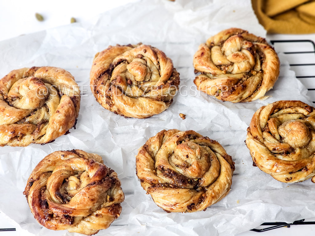 Baklava Pastry Rolls on White