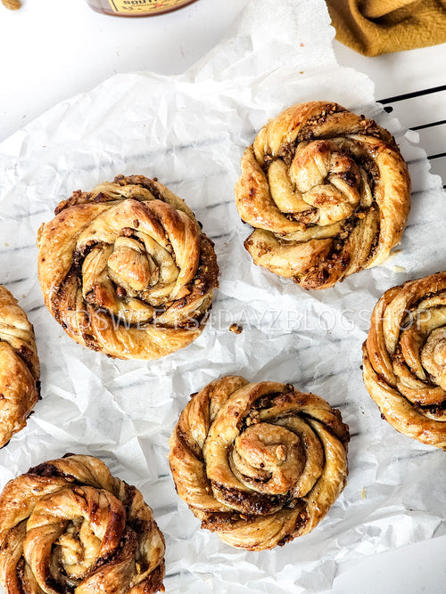 Baklava Pastry Rolls on White