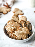 Iced Gingerbread Oatmeal Cookies on Marble