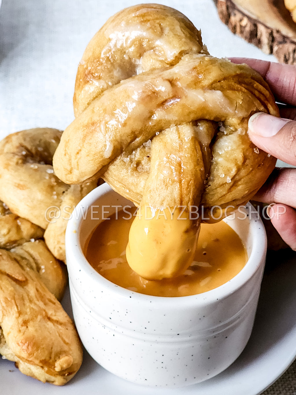 Homemade Soft Pretzels on Linen