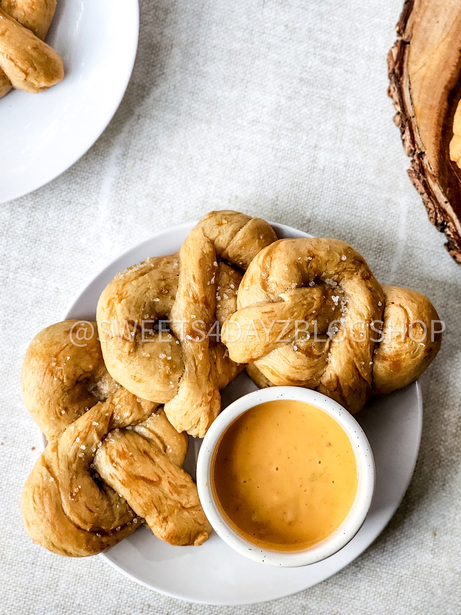 Homemade Soft Pretzels on Linen