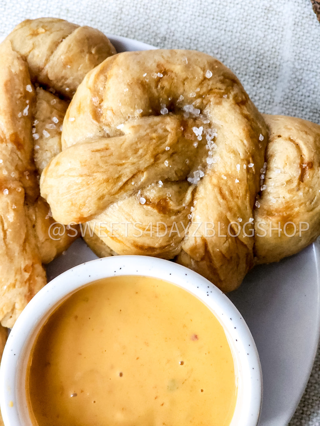 Homemade Soft Pretzels on Linen