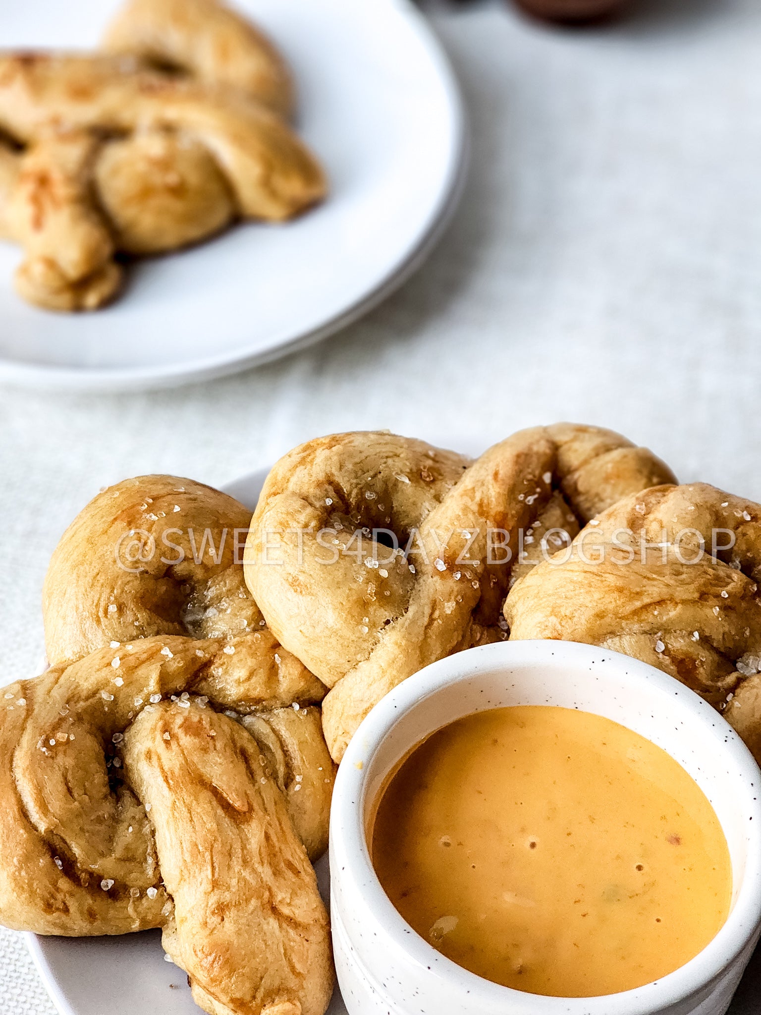 Homemade Soft Pretzels on Linen