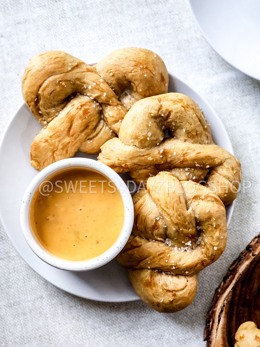 Homemade Soft Pretzels on Linen