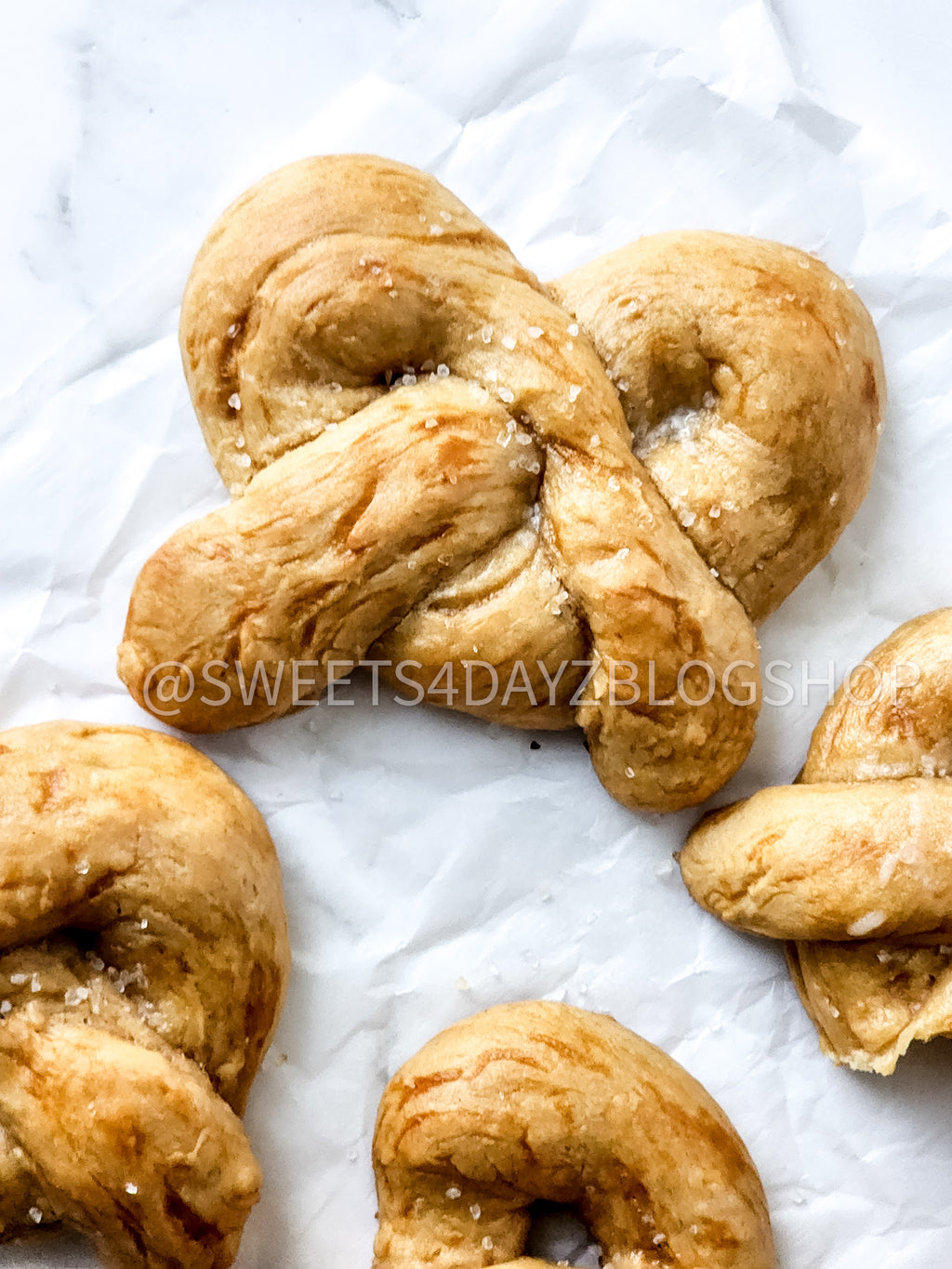 Homemade Soft Pretzels on Marble