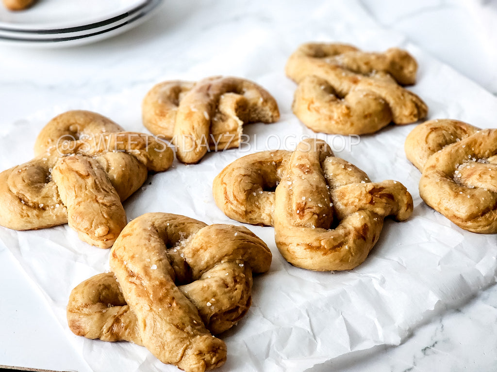 Homemade Soft Pretzels on Marble