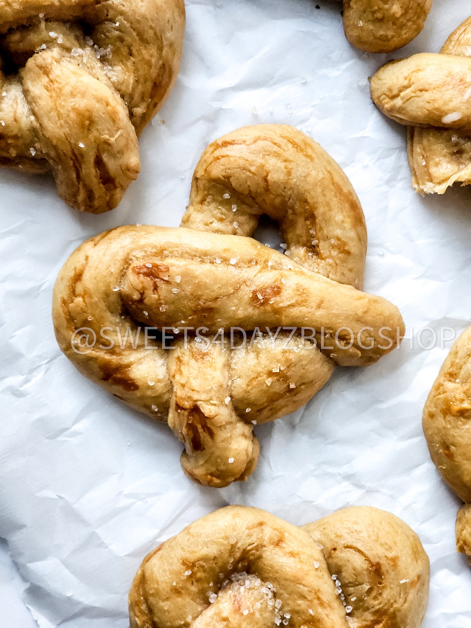 Homemade Soft Pretzels on Marble
