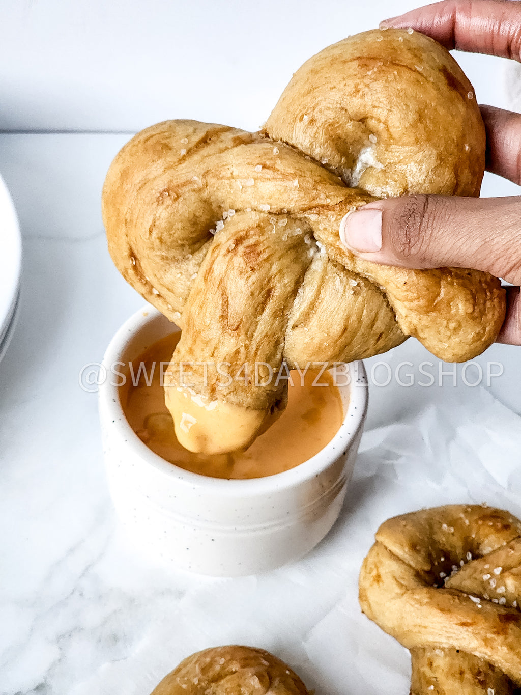 Homemade Soft Pretzels on Marble