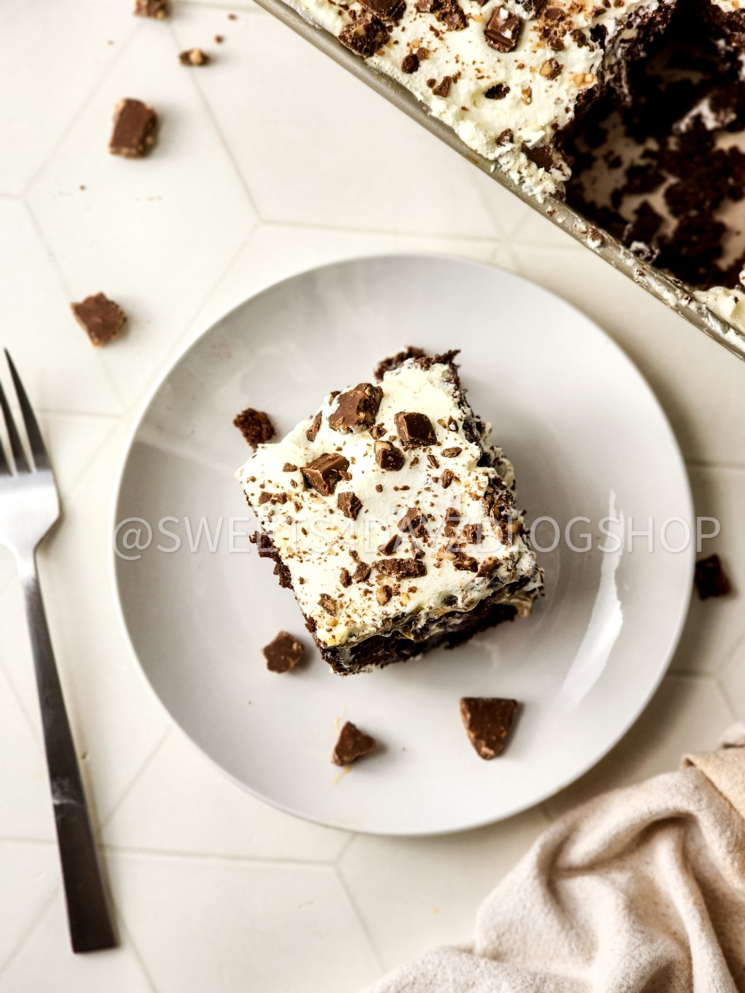 Toffee Poke Cake on Rhombus