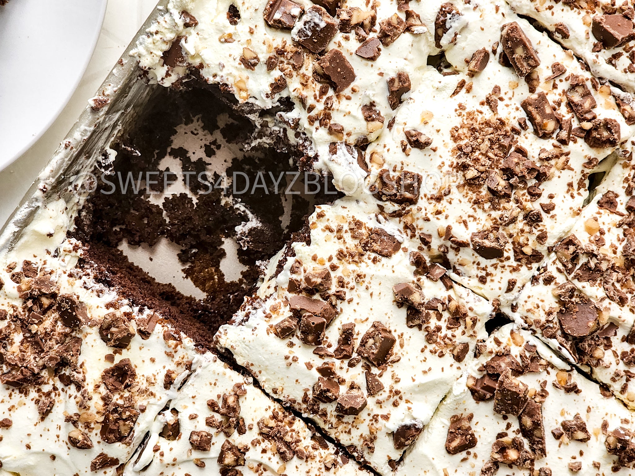 Toffee Poke Cake on Rhombus