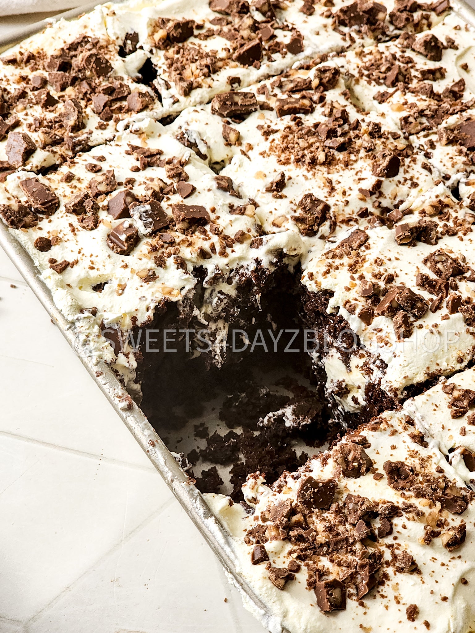 Toffee Poke Cake on Rhombus