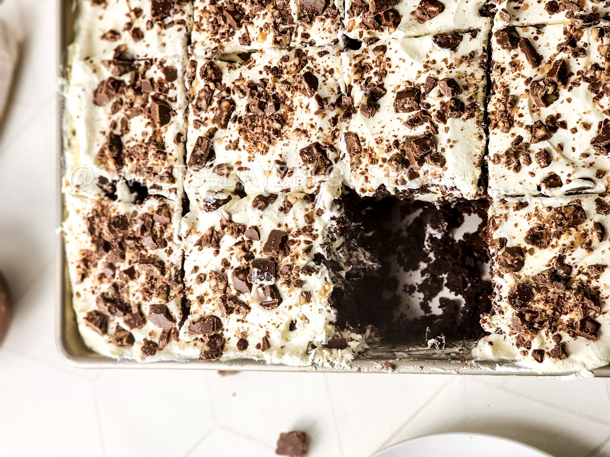 Toffee Poke Cake on Rhombus