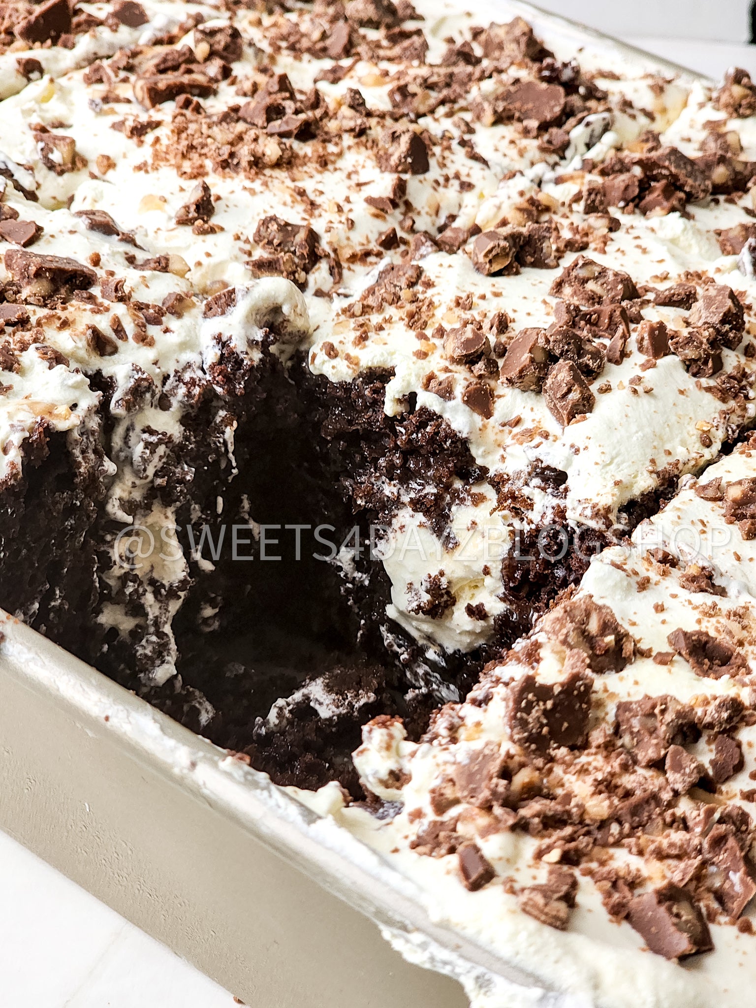 Toffee Poke Cake on Rhombus