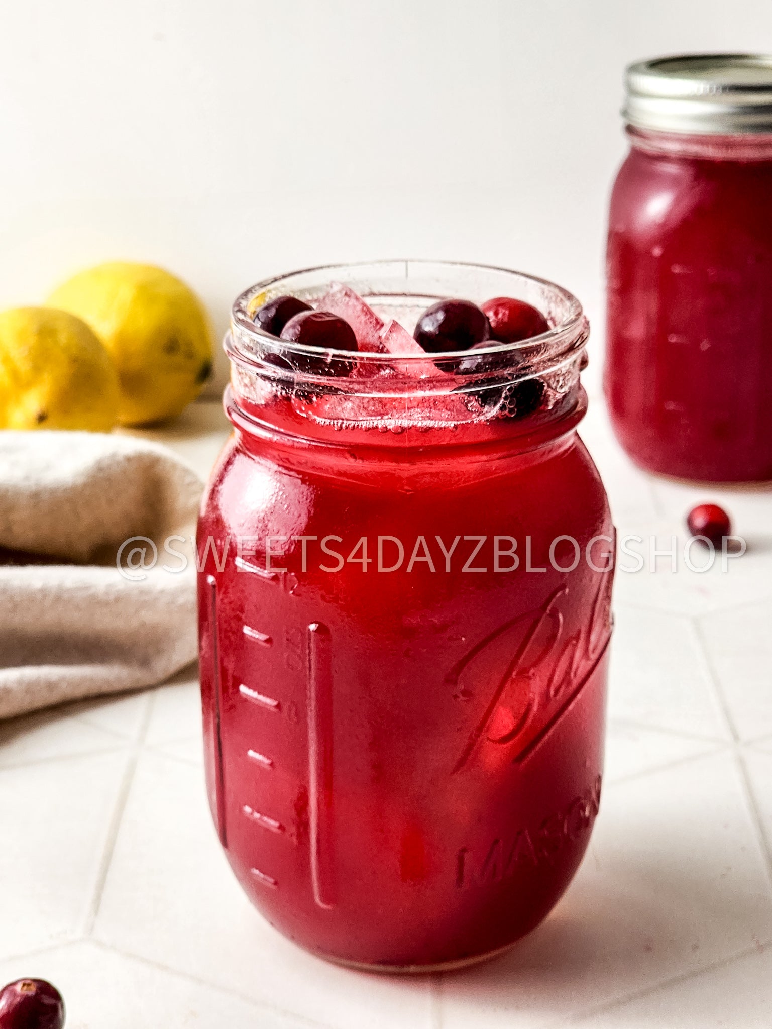 Homemade Cranberry Juice on Rhombus