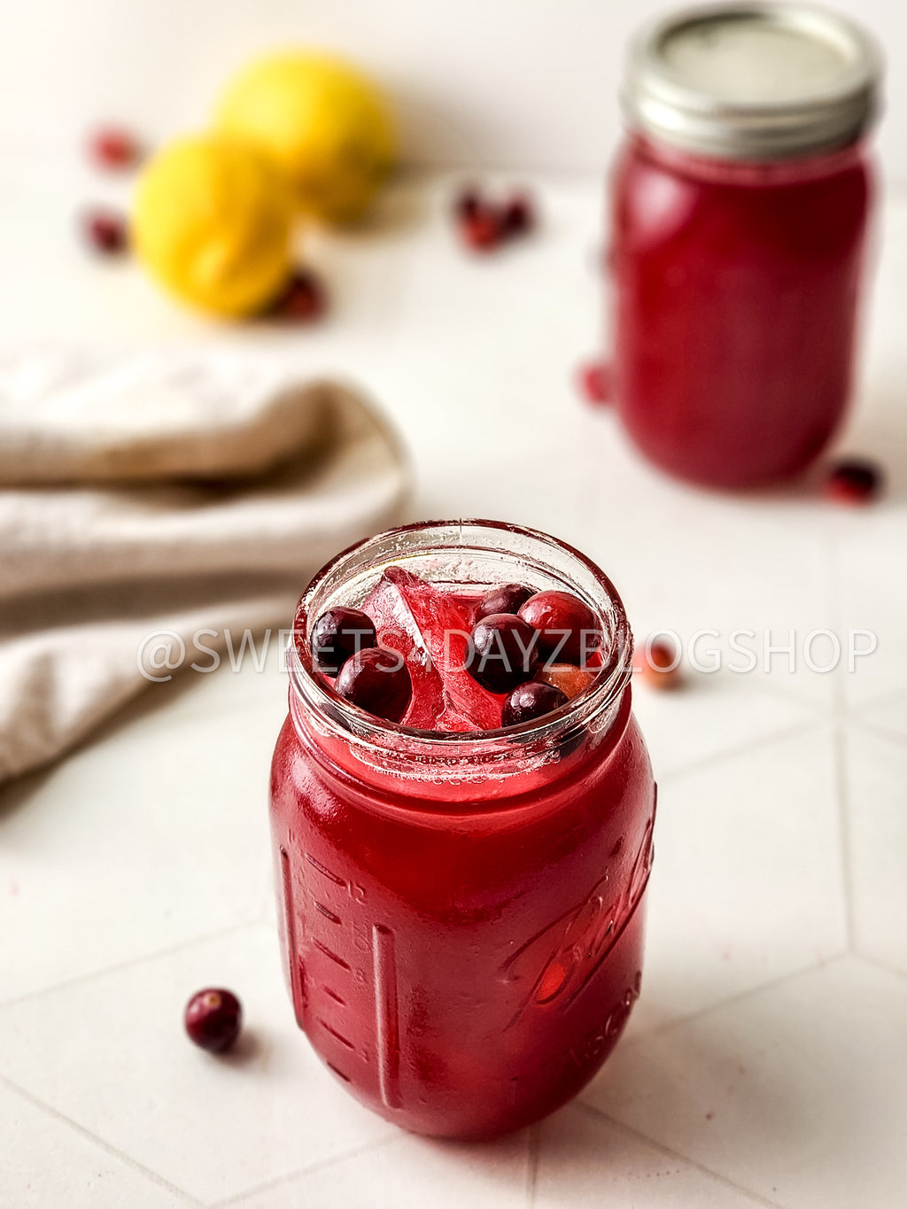 Homemade Cranberry Juice on Rhombus