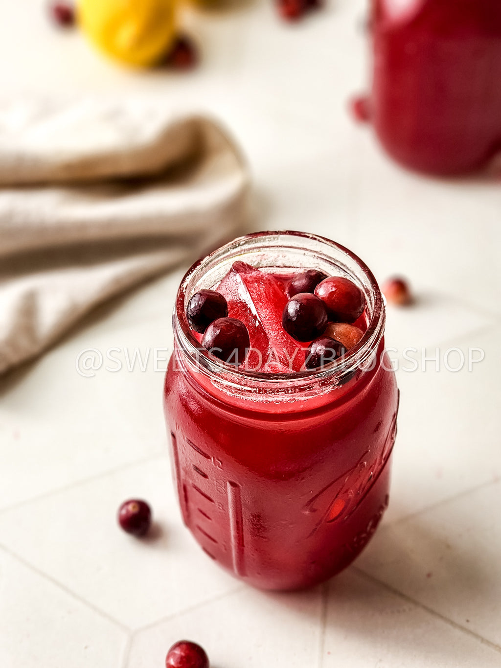 Homemade Cranberry Juice on Rhombus