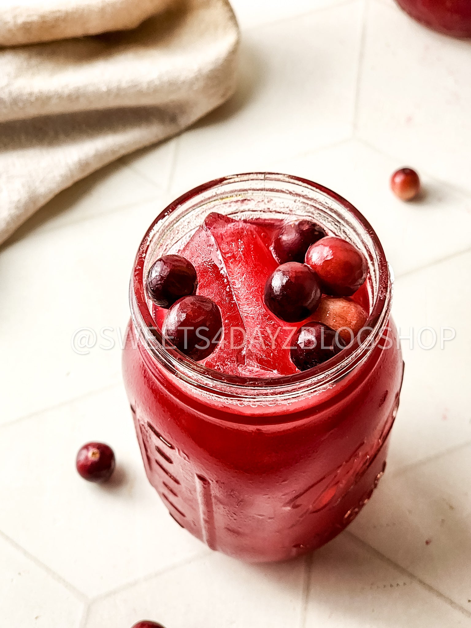 Homemade Cranberry Juice on Rhombus