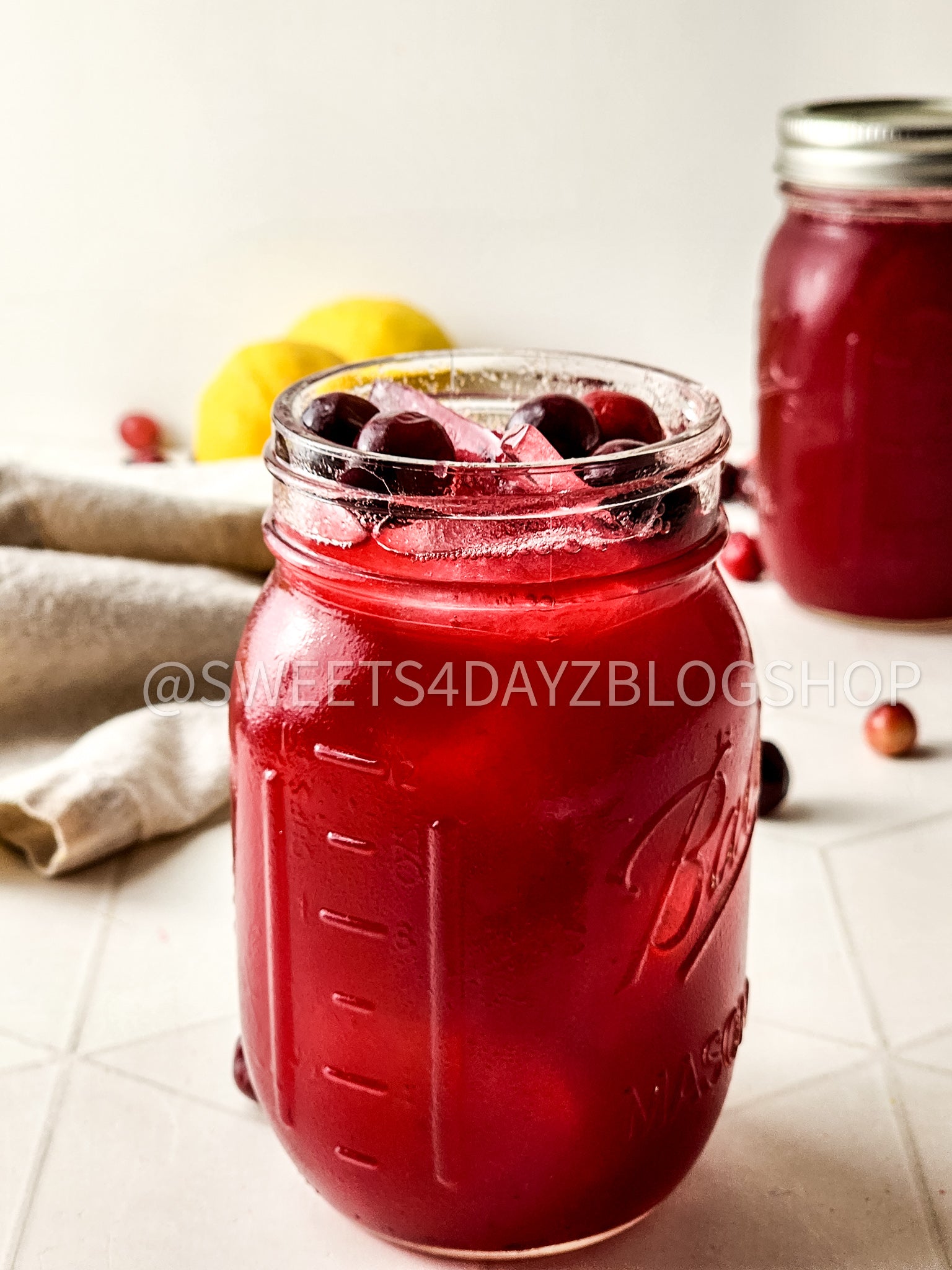 Homemade Cranberry Juice on Rhombus