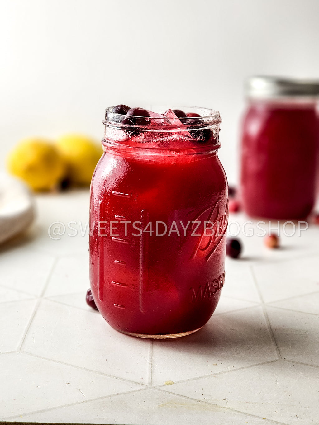 Homemade Cranberry Juice on Rhombus
