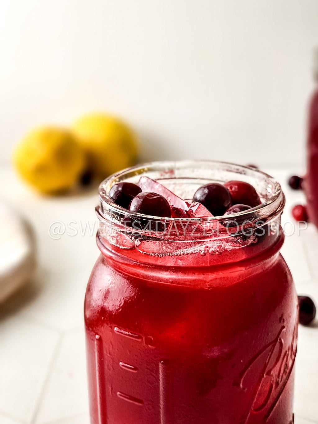 Homemade Cranberry Juice on Rhombus