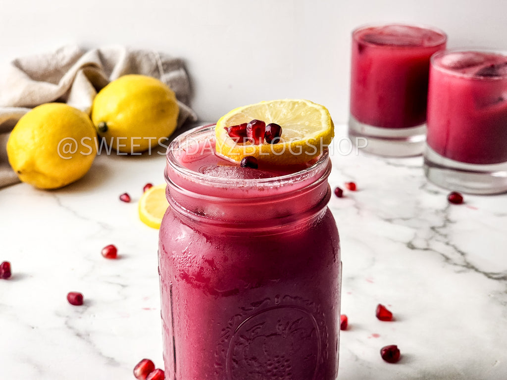 Homemade Pomegranate Juice on Marble