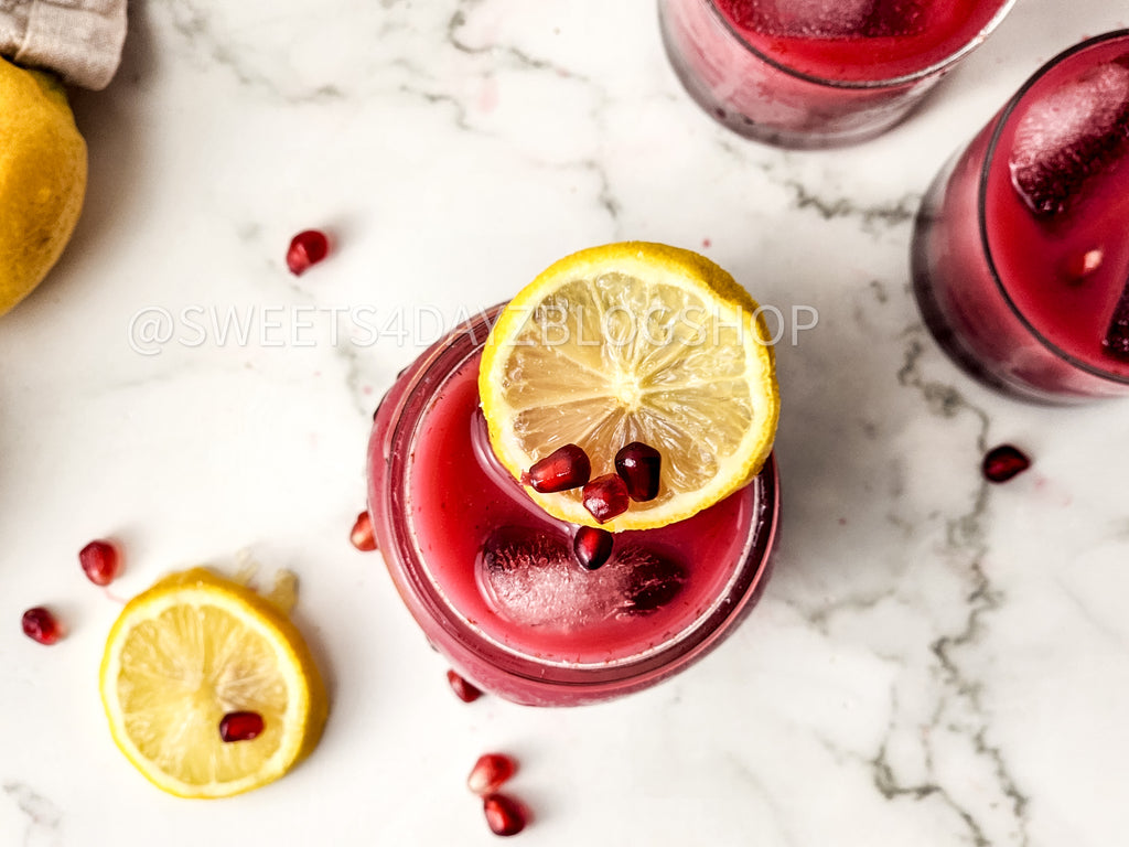 Homemade Pomegranate Juice on Marble