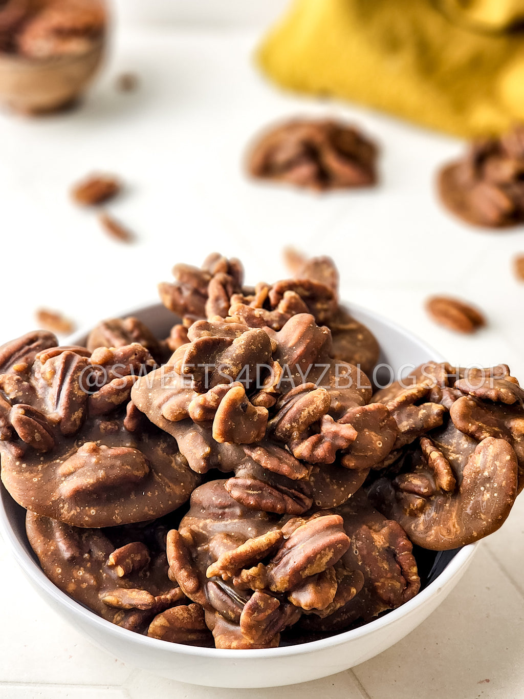 Homemade Pecan Pralines on Rhombus