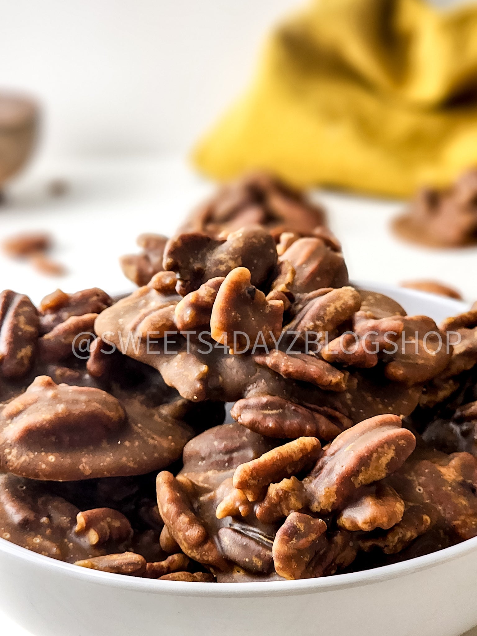 Homemade Pecan Pralines on Rhombus
