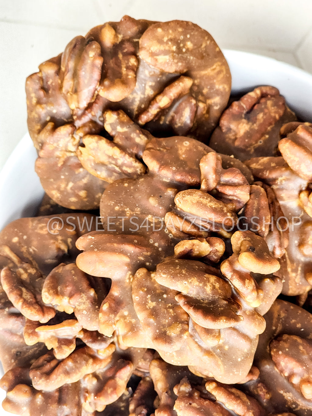 Homemade Pecan Pralines on Rhombus