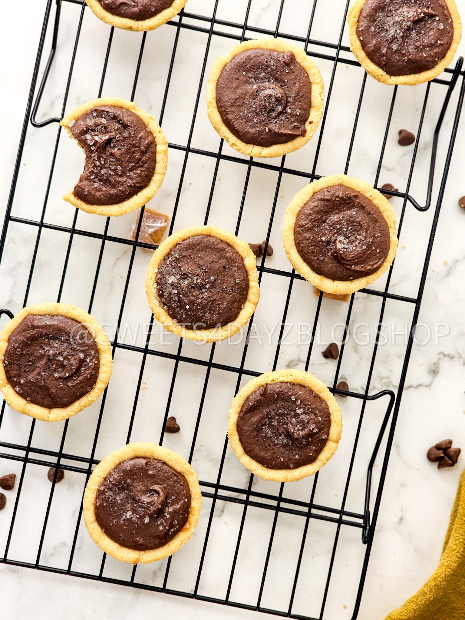 Twix Cookie Cups on Marble
