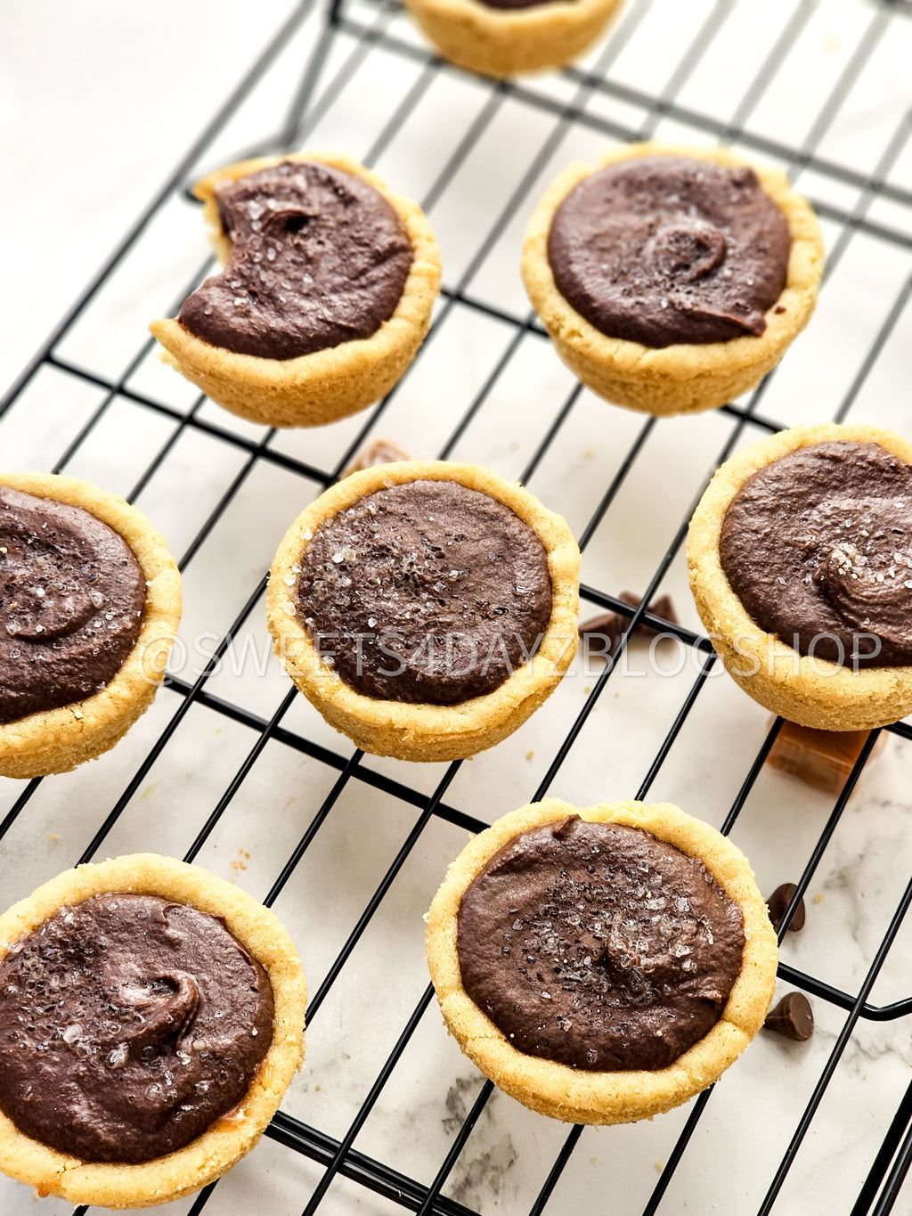 Twix Cookie Cups on Marble