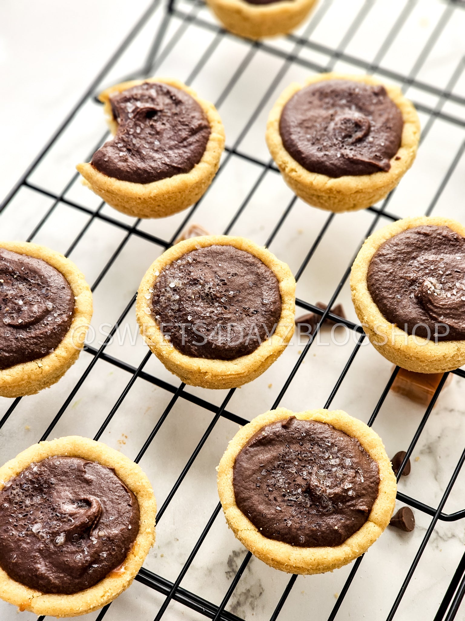 Twix Cookie Cups on Marble