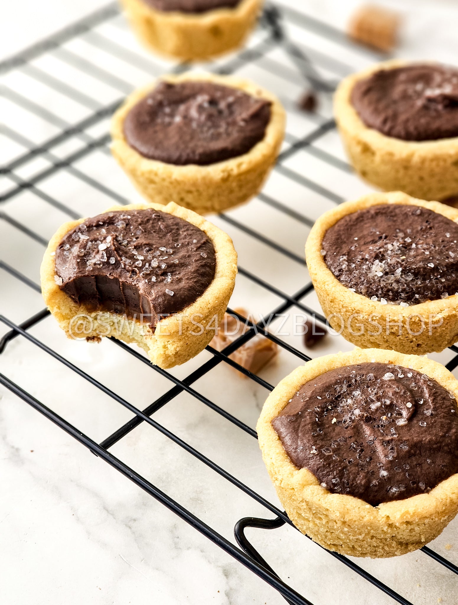 Twix Cookie Cups on Marble