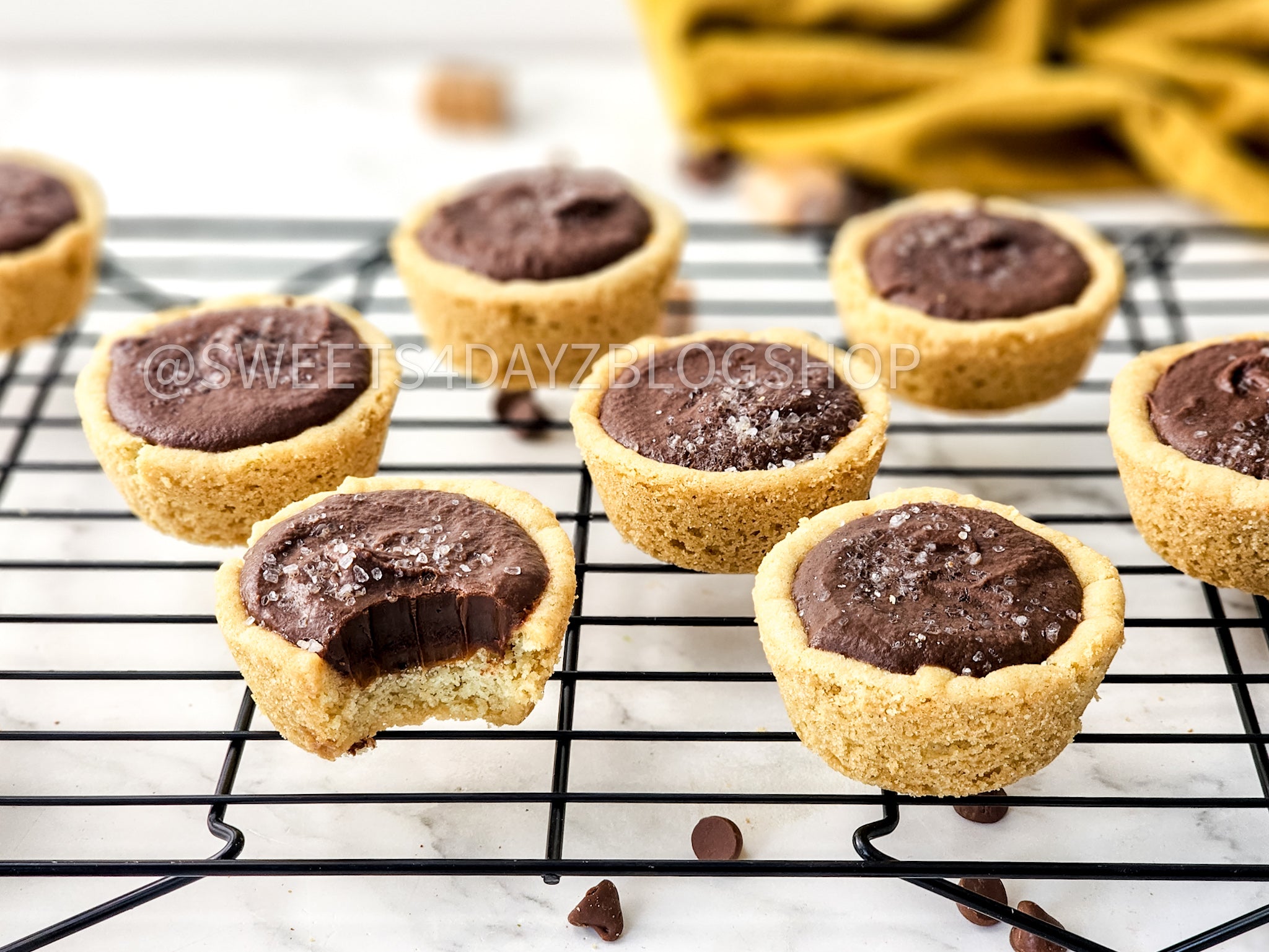 Twix Cookie Cups on Marble