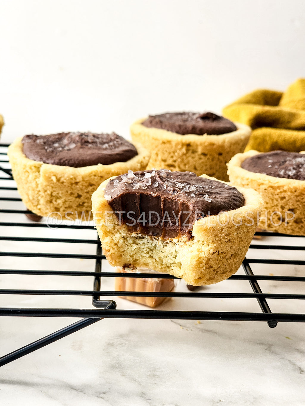 Twix Cookie Cups on Marble